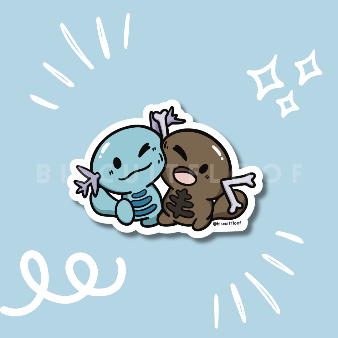 Water and Mud Axolotl Sticker