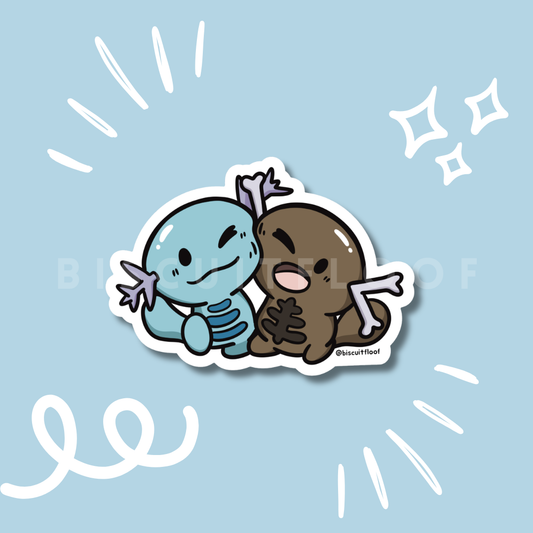 Water and Mud Axolotl Sticker