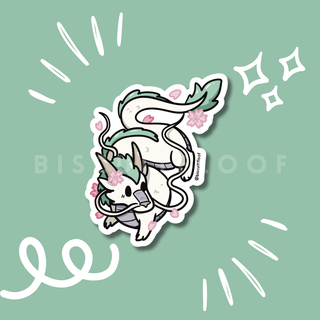 Sakura Dragon Sticker