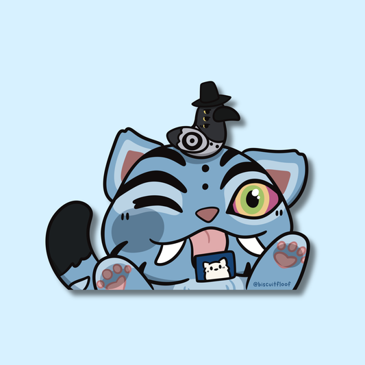 Silly Tiger Peeker Sticker