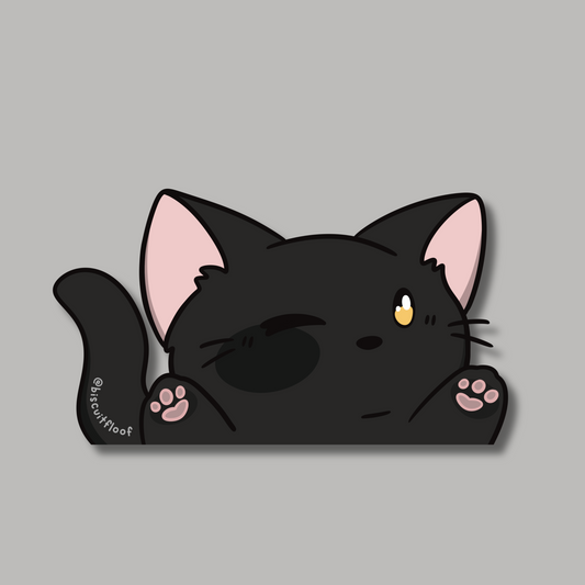 Black Cat Peeker Sticker